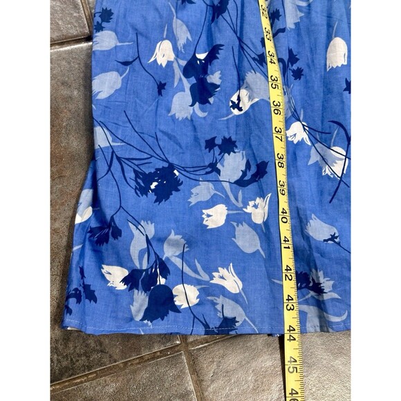 Newport News Women Size 14 Vintage 3/4 Sleeve Tie Button Front Tulip Dress Retro - Picture 8 of 10